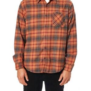 NEW KATIN derek flannel shirt in brick
